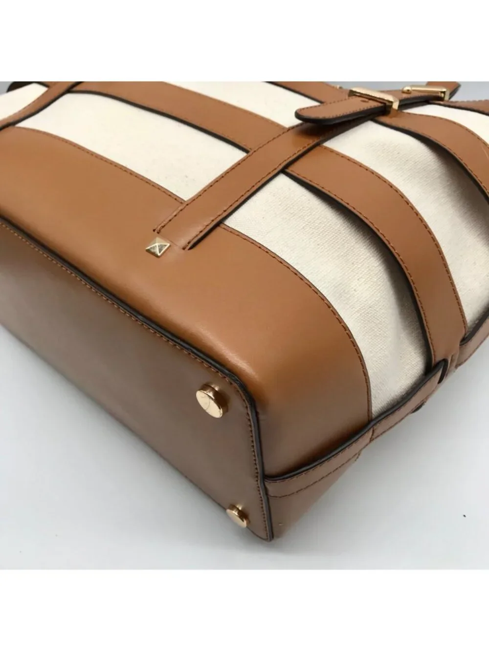 Michael Kors Natural & Acorn Marie Cage Tote